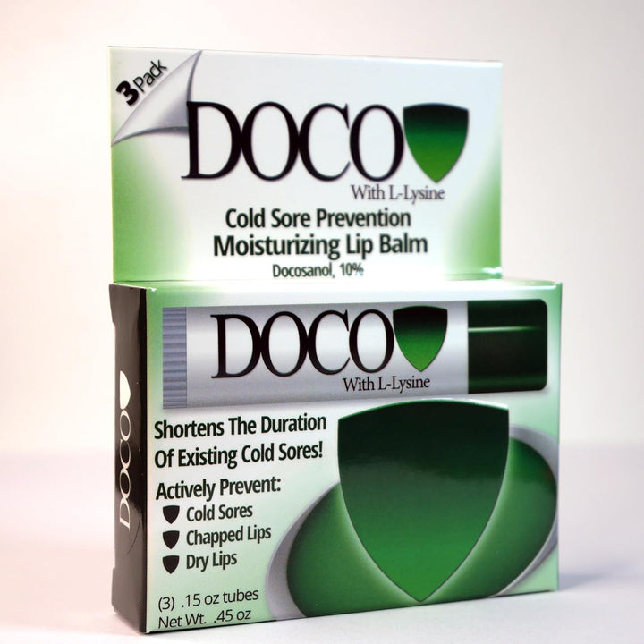 Doco Bálsamo labial Shield con docosanol y lisina (paquete de 3)
