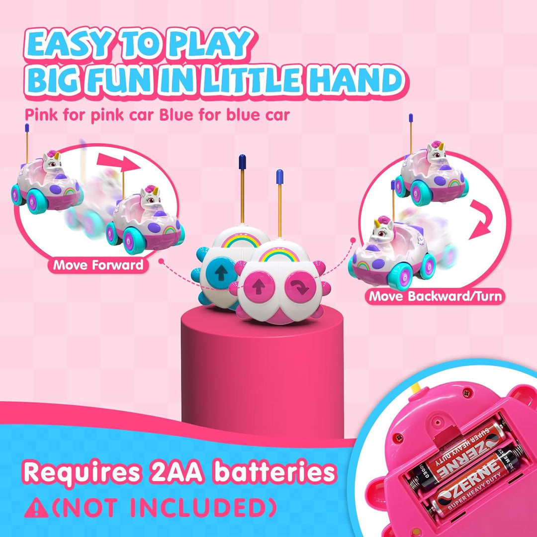 AEROQUEST Juguetes de unicornio para niñas, auto a control remoto p...