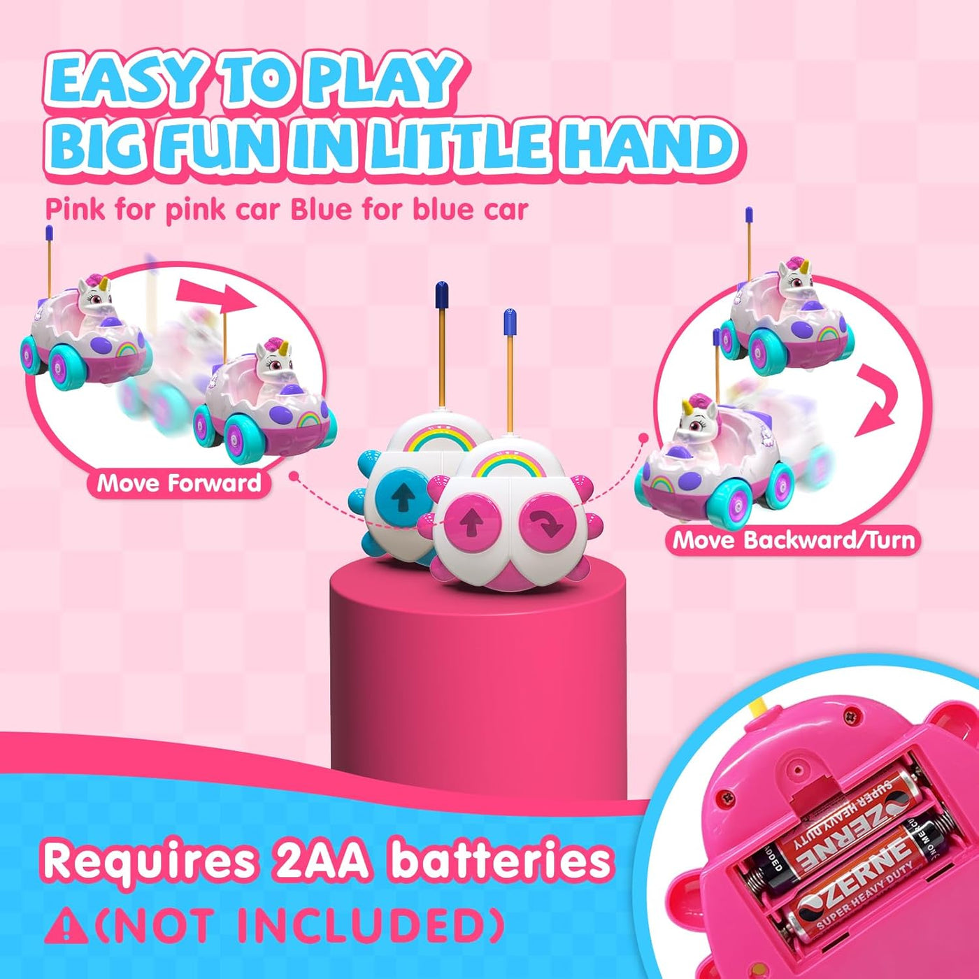AEROQUEST Juguetes de unicornio para niñas, auto a control remoto p...