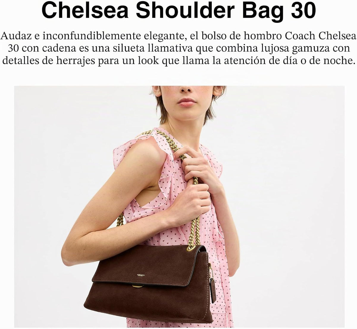 Coach Bolso de hombro Chelsea de cuero de grano natural para mujer 30