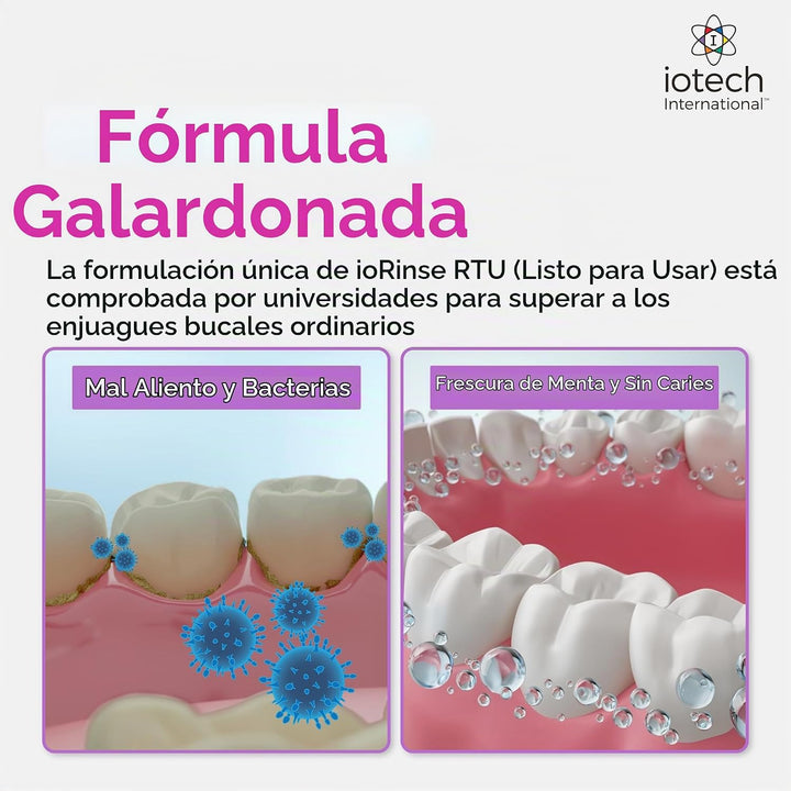 ioRinse RTU Enjuague bucal halitosis, enjuague bucal de yodo molecu...