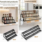 Organizador de especias expandible para gabinete, soporta 17.6 libras por