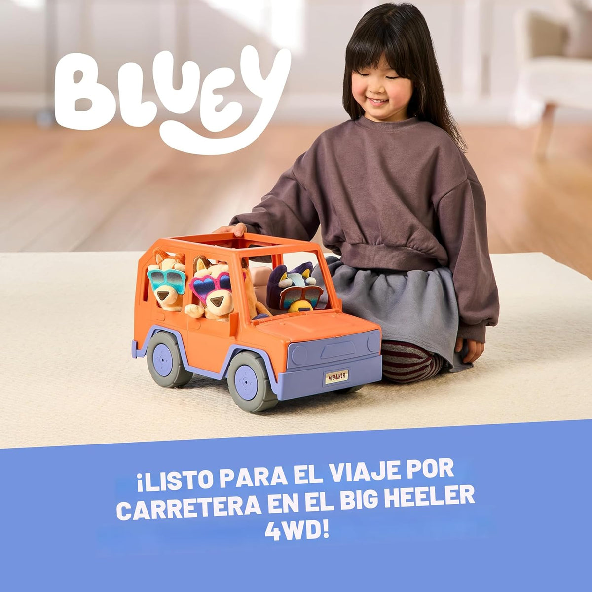 Bluey Big Heeler 4WD y juguete de coche para niños pequeños de la f...