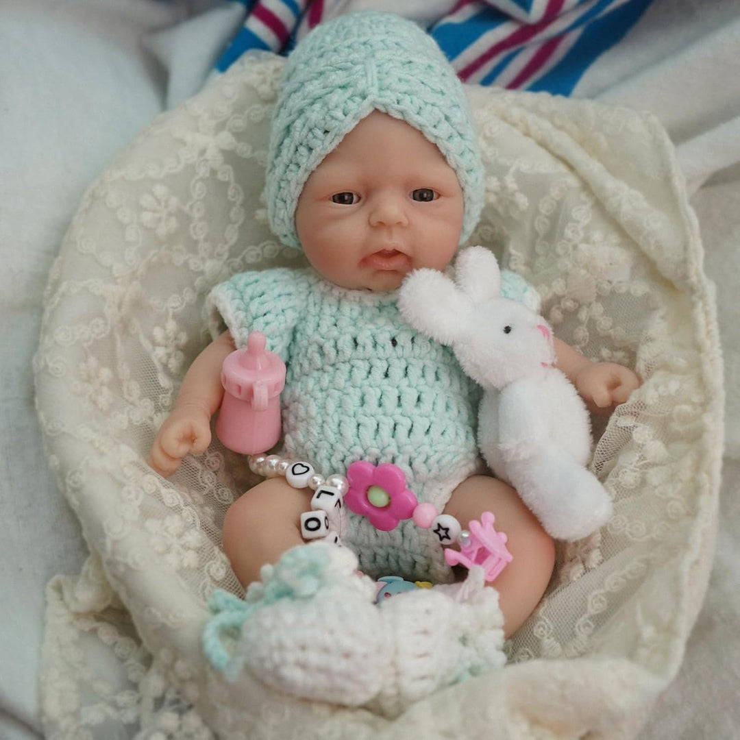 MYREBABY Mini bebé de silicona de 7 pulgadas, muñecas Reborn de sil...