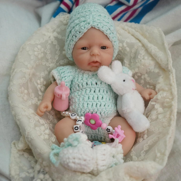 MYREBABY Mini bebé de silicona de 7 pulgadas, muñecas Reborn de sil...