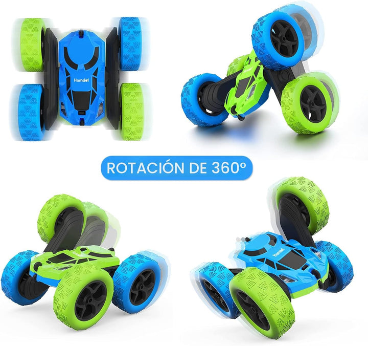 Coche de control remoto para niños de 6 a 12 años, doble cara girat...