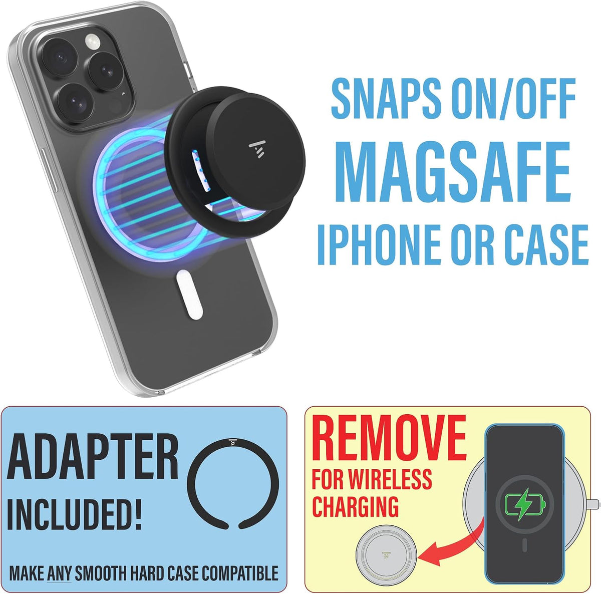 Agarre ultrafino para teléfono MagSafe, apertura con una sola mano, soporte