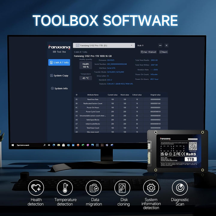 fanxiang S101 1 TB SSD SATA III 6 Gb\/s 2,5" Unidad de estado s...