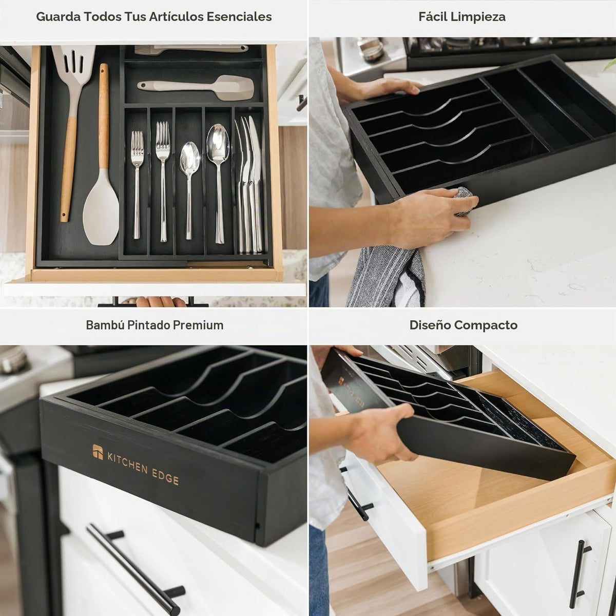 Organizador de cajones de cubiertos y utensilios