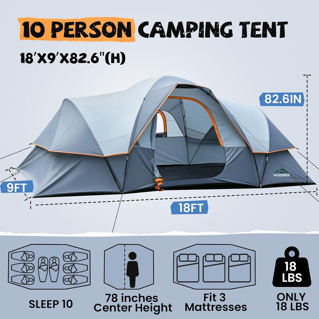 Tienda de campaña para 10 personas, tienda familiar para acampar
