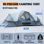 Tienda de campaña para 10 personas, tienda familiar para acampar