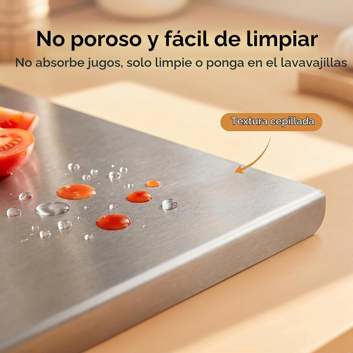 Tabla de cortar de acero inoxidable, 19.7 pulgadas de largo x 15.7 pulgadas