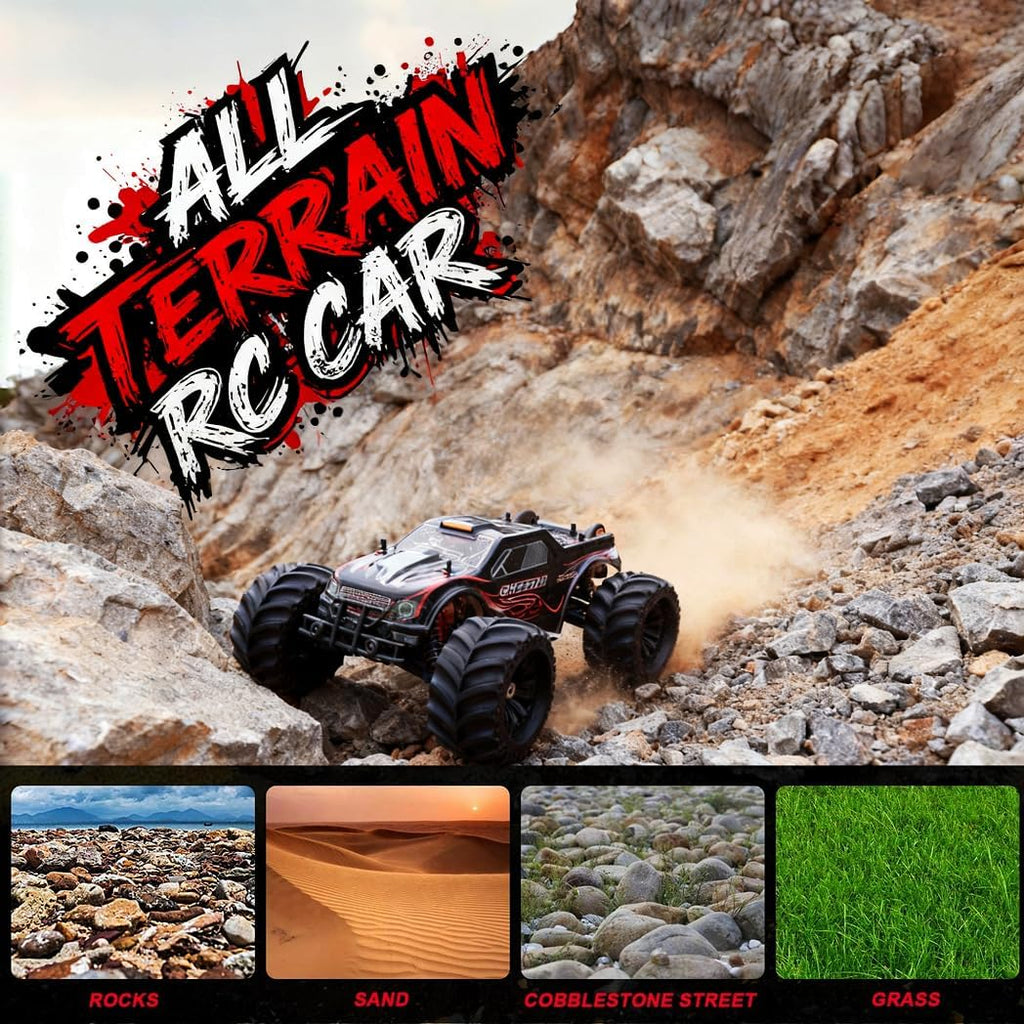 JLBRACINGRC 1/10 - Autos RC sin escobillas para adultos, 80+ KPH, 4WD RC Camiones | Camiones monstruo ESC 120A, auto de control remoto grande todoterreno todo terreno, IPX7 impermeable Hobby RC regalo