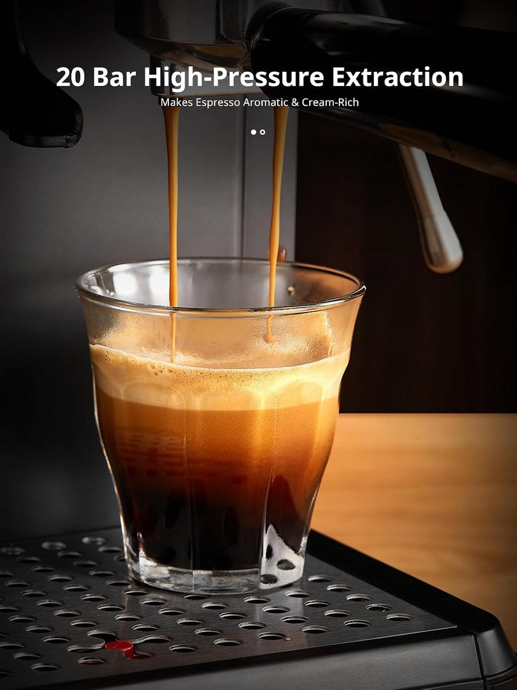 UDI Máquina de café expreso de 20 bar con 20 ajustes de molienda