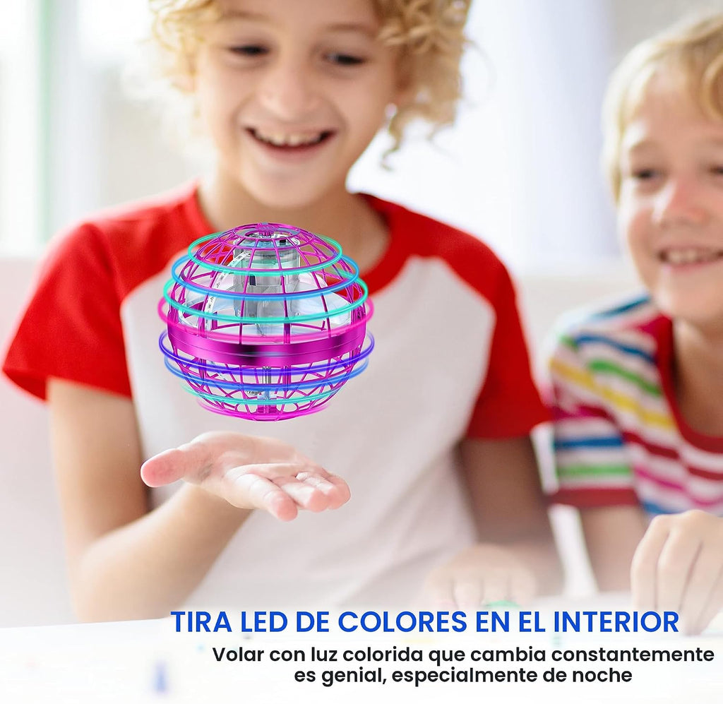 LEMATRIX Flying Orb Ball Toy, Hover Ball Boomerang Fly Fidget Spinner, Juguete Cool para regalo para niños y niñas de 6 7 8 9 10 11 12+ años, Mini dron de mano Globo Cósmico, Juguetes para interior y exterior (Pink)