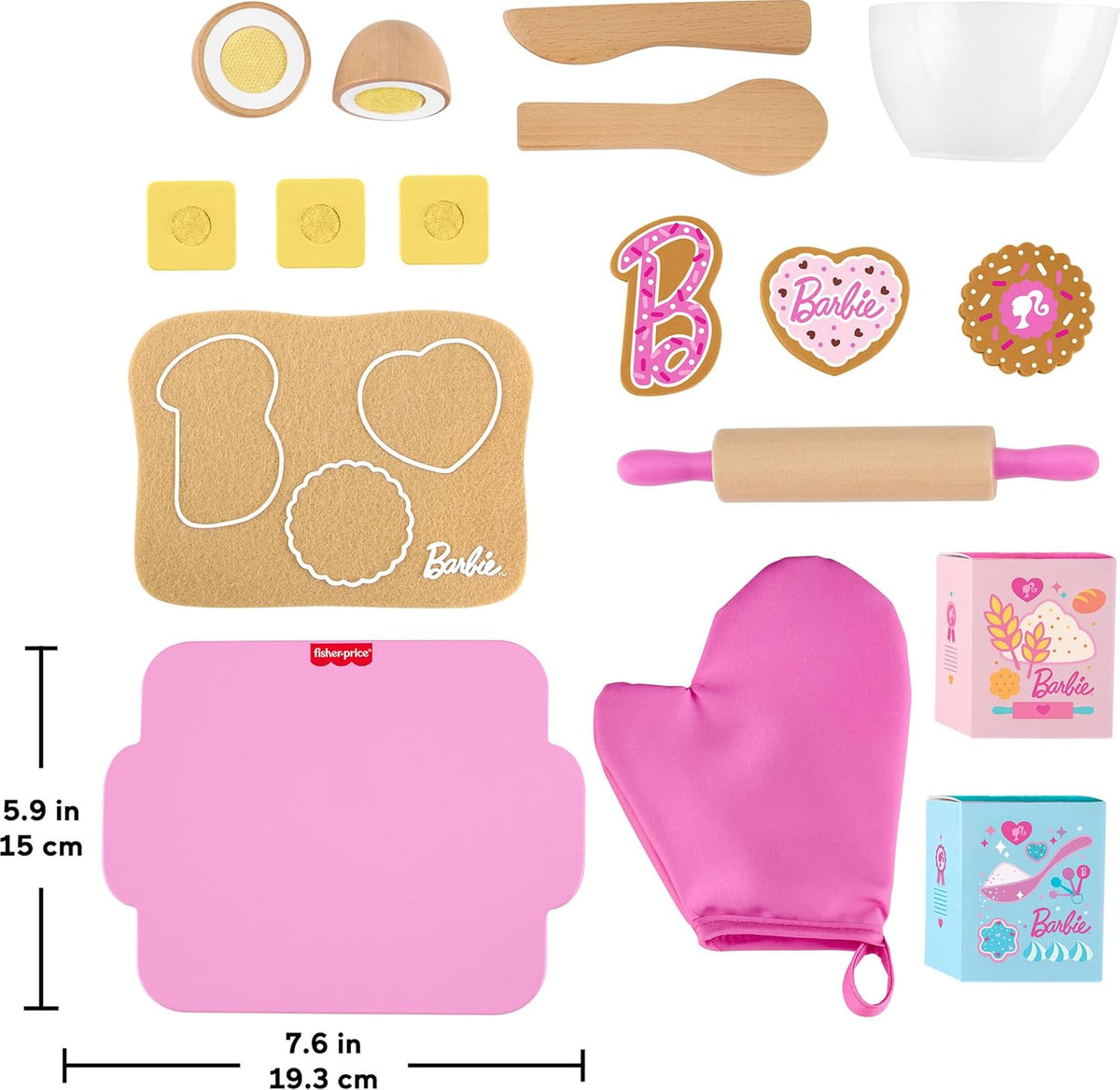 Fisher-Price Juego de hornear galletas Barbie de madera