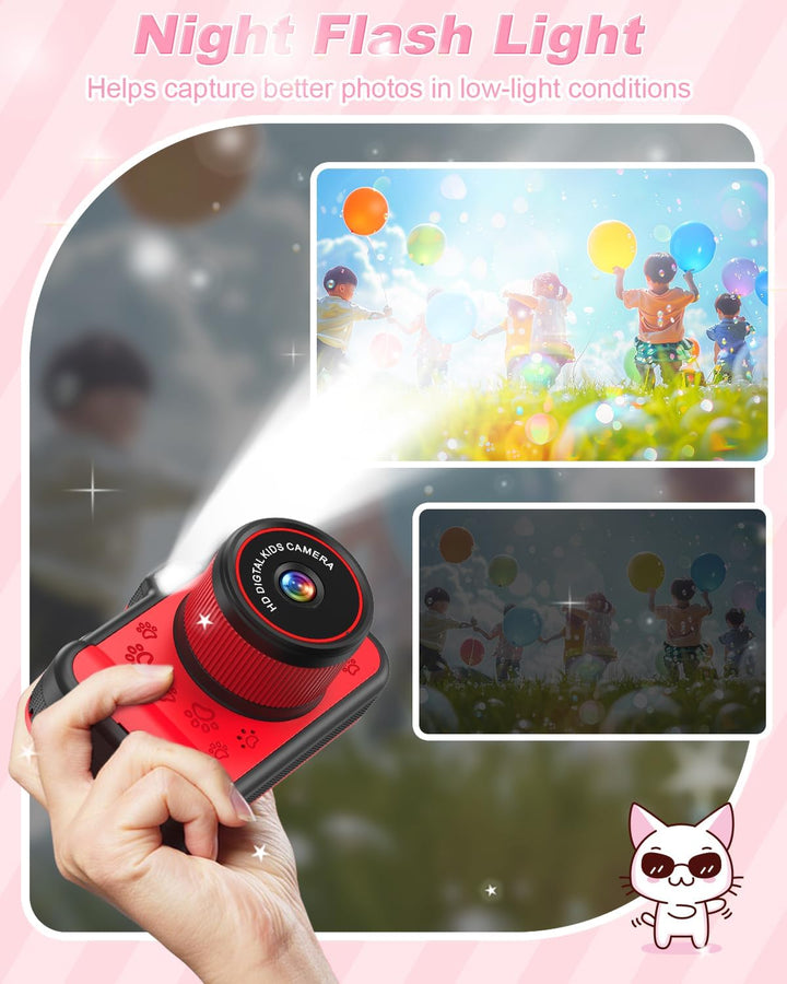 Cámara para niños Uffylle, cámara selfie frontal de 1080P 48MP para...