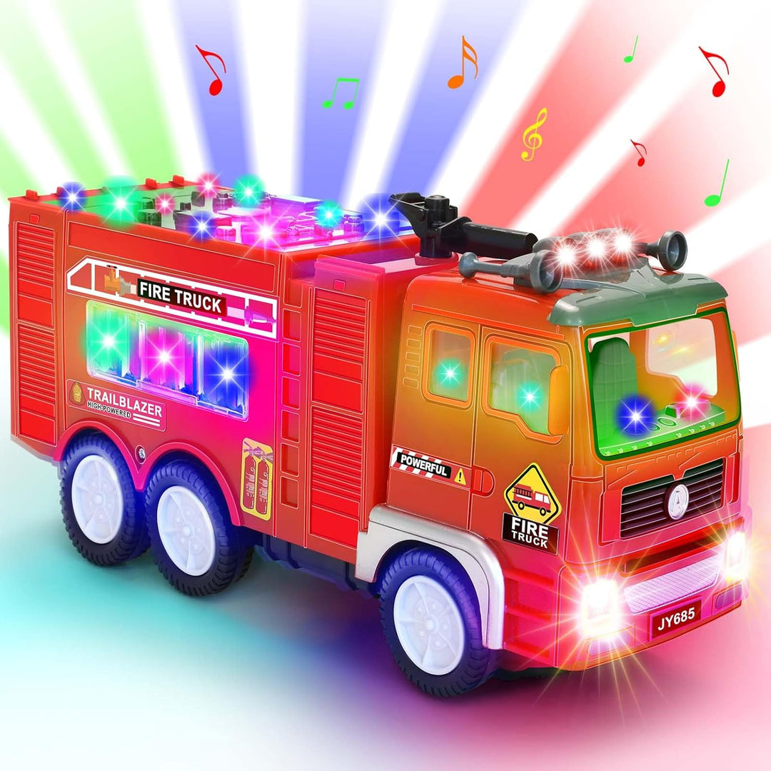 Camión de Bomberos Juguetes con Música 4D Luz LED Automática Luz In...