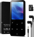 Reproductor MP3 de 144 GB con Bluetooth 5.2, auriculares incluidos (negro)