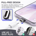 Adaptador Magnético USB C de 240W, 2 Unidades de Adaptador Recto de 24 Pines con Tapón de Polvo