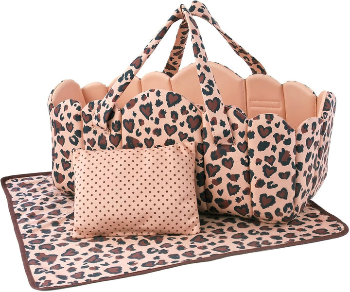BABESIDE Juego de 3 piezas de moisés para muñeca con ropa de cama p...