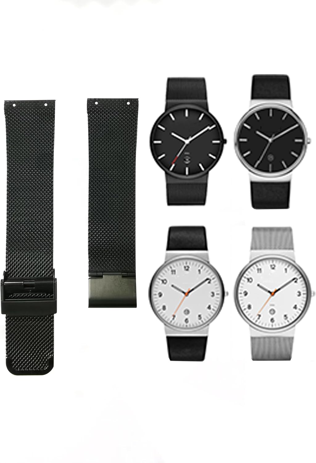 NZZXTO Correa de reloj de repuesto para reloj Skagen unisex con correa delgada de tornillo de 0.866 in a 0.787 in (espacio entre agujeros de 0.551 in)