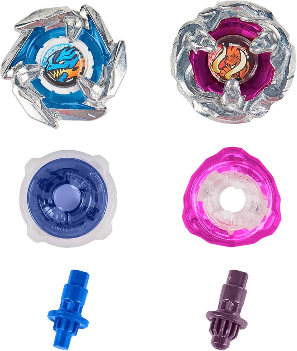 Beyblade X Xtreme Battle Set con Beystadium Arena con riel X-Celerator, 2 juguetes superiores giratorios a la derecha, 2 lanzadores, juguetes para niños y niñas, 8+