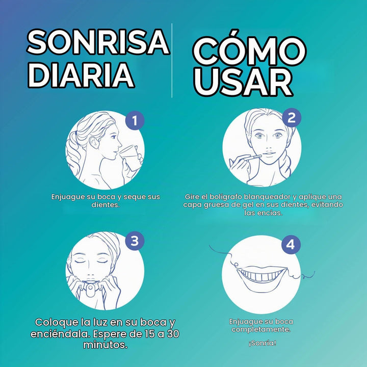 Kit de Blanqueamiento Dental DailySmile con LED - Formulado para Di...
