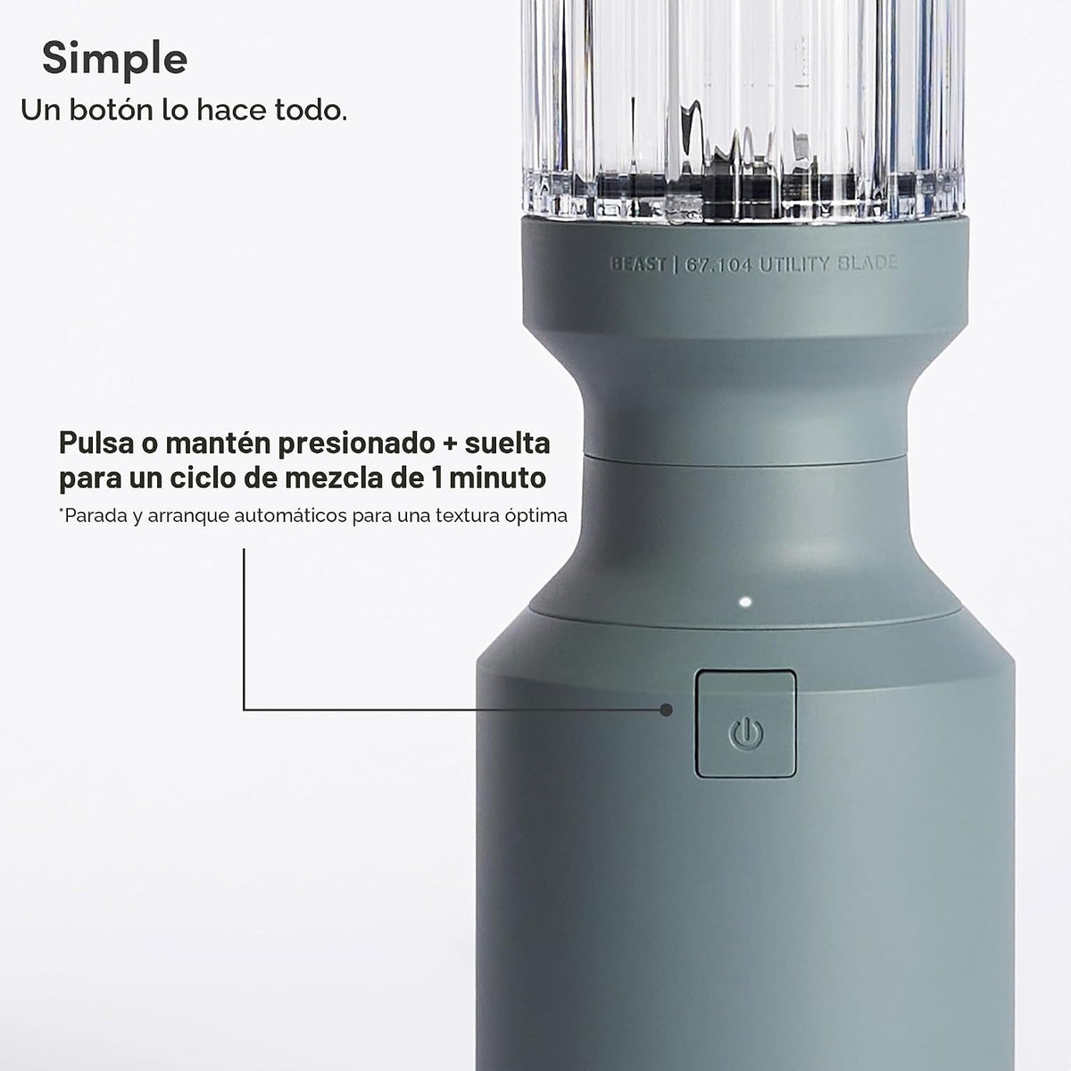 Beast Mighty 850 Plus - Licuadora personal, recipiente XL, niebla, 850 W