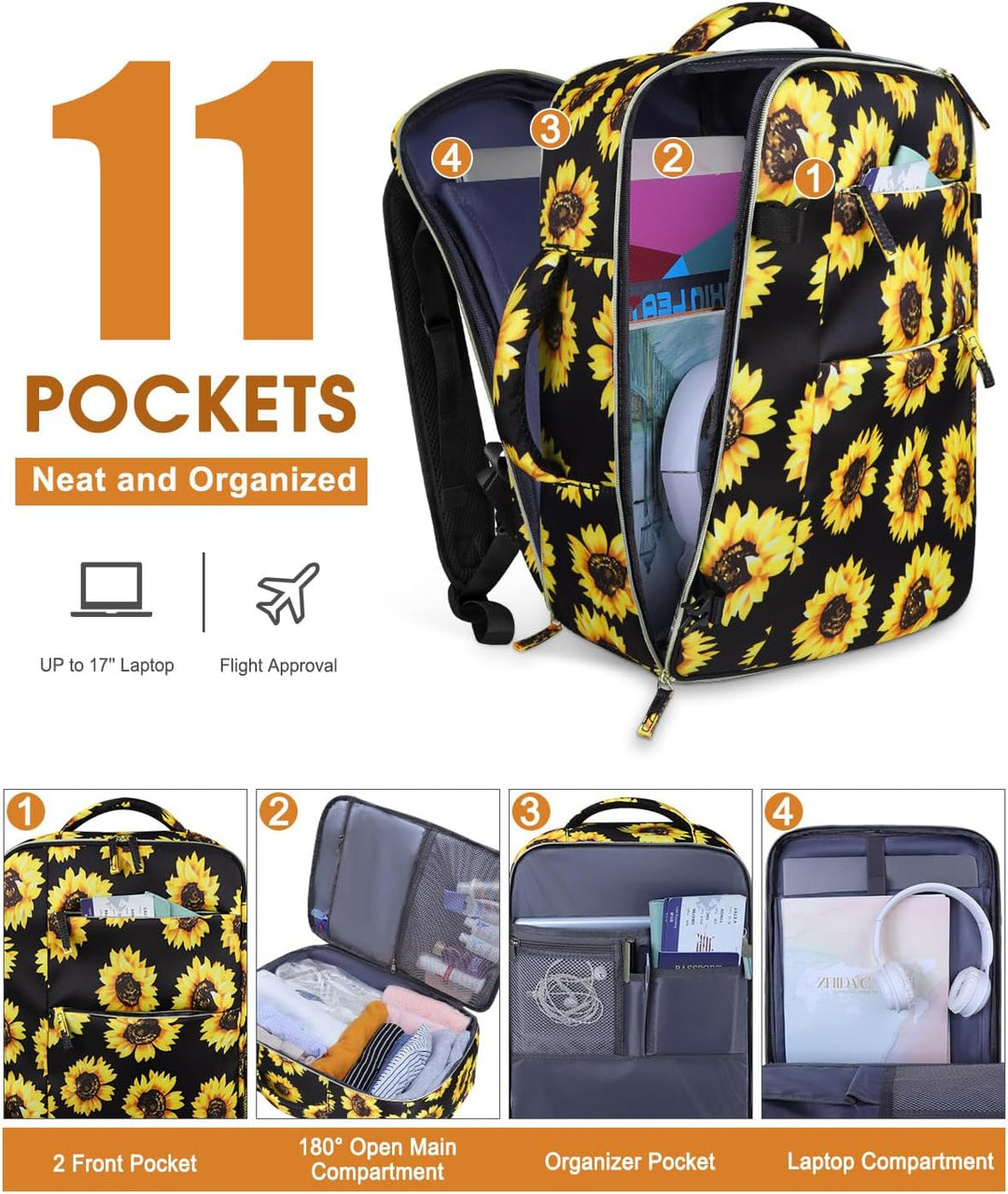 Mochila de viaje Capolo para mujeres y hombres, mochila impermeable...