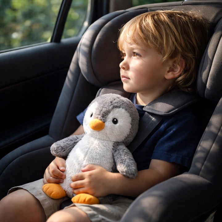 WEIGEDU Peluche de pingüino rey con ojos bordados, juguetes de pelu...