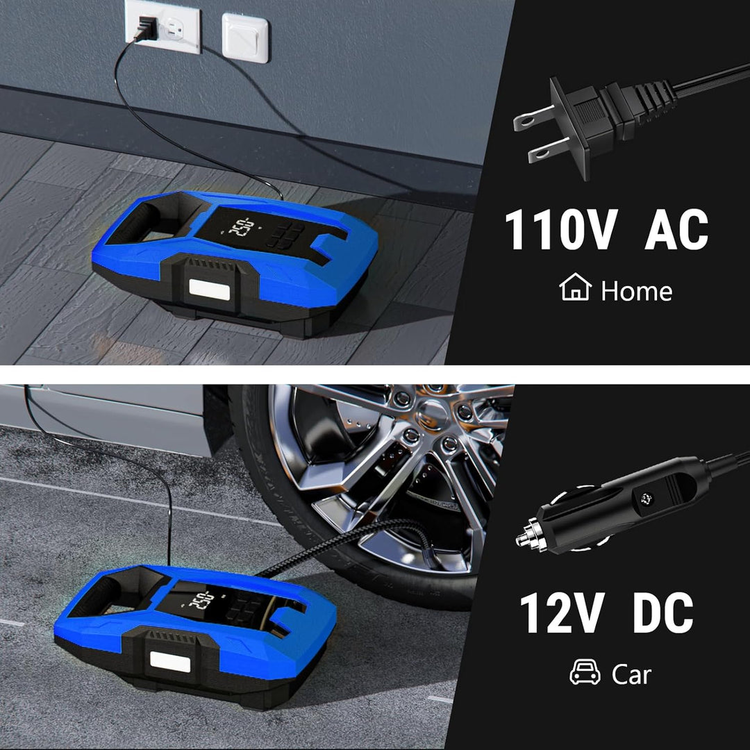 CARSUN Compresor de aire portátil inflador de neumáticos CA\/CC, do...