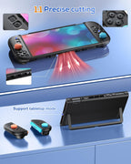 FYOUNG Estuche protector mejorado para Switch 2 y juego de protector de pantalla, funda compatible con base
