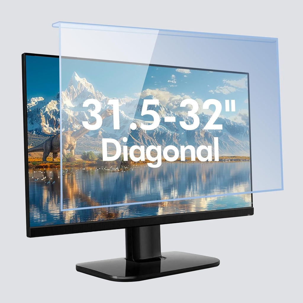 Filtro de luz azul de 31.5 a 32 pulgadas para monitor de computadora, pantalla de computadora de TV, panel bloqueador de luz azul (28.5 x 17.1 pulgadas), protección ocular antiarañazos, HD, no antirreflejos