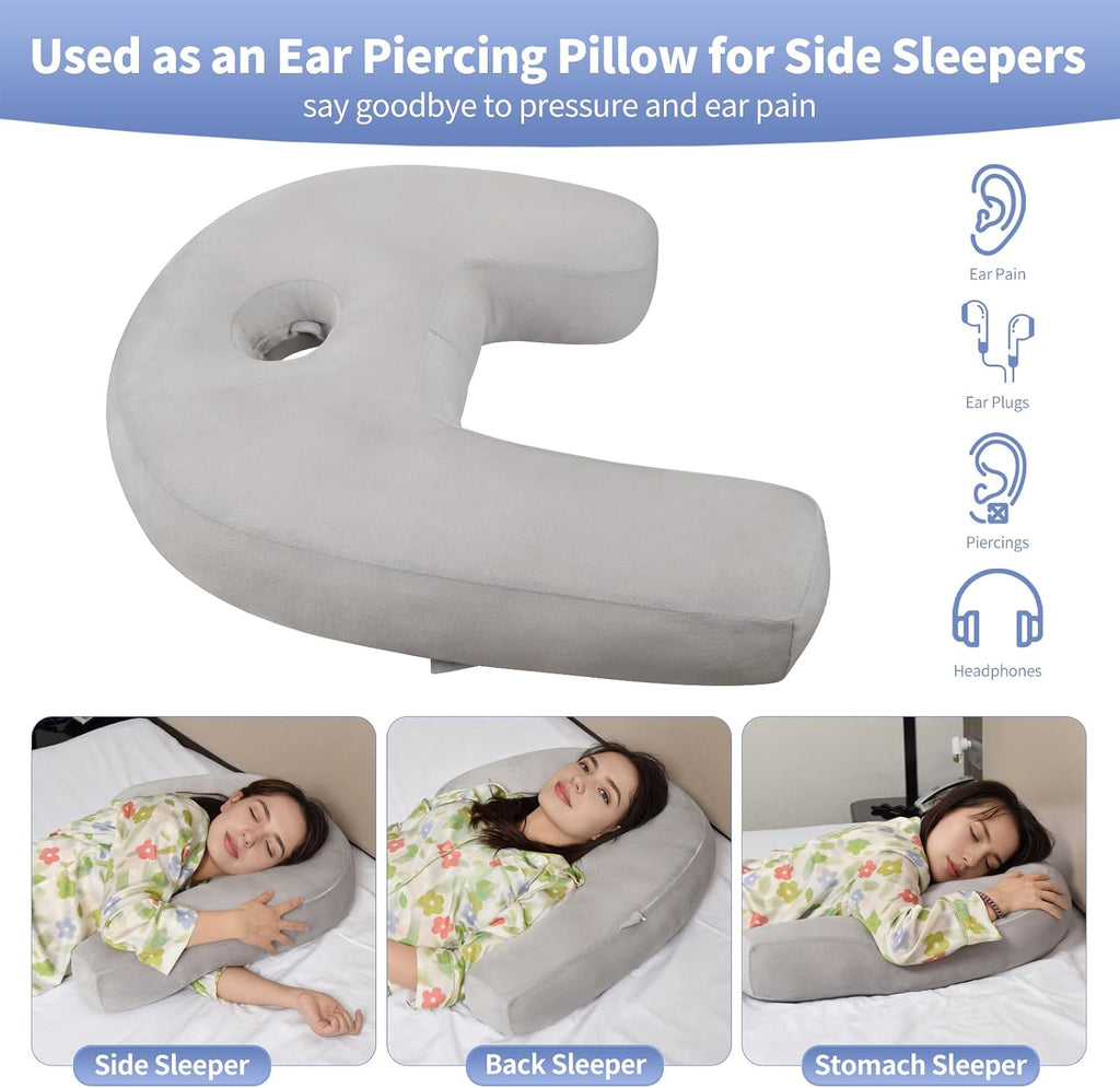 Almohada perforadora de 4 pulgadas para dormir de lado