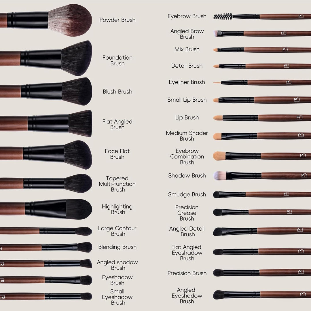 BS-MALL Juego de 28 brochas de maquillaje profesional con bolsa de...