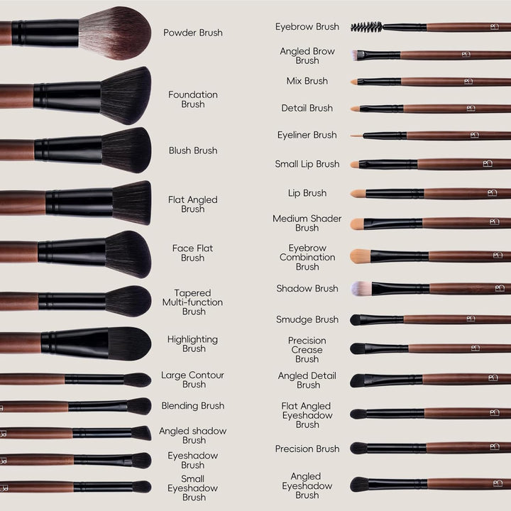 BS-MALL Juego de 28 brochas de maquillaje profesional con bolsa de...