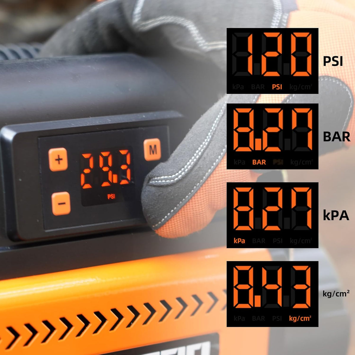 ALL-TOP Compresor de Aire de 12V con Panel de Control LCD para Pree...