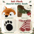 MorisMos Juego de animales de peluche navideños, oso polar de reno