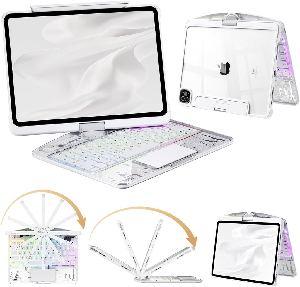Funda de teclado Bluetooth inalámbrica de 360 ° para iPad Air de 13