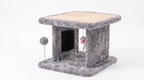Cama grande para gatos con poste rascador y tabla de peinar