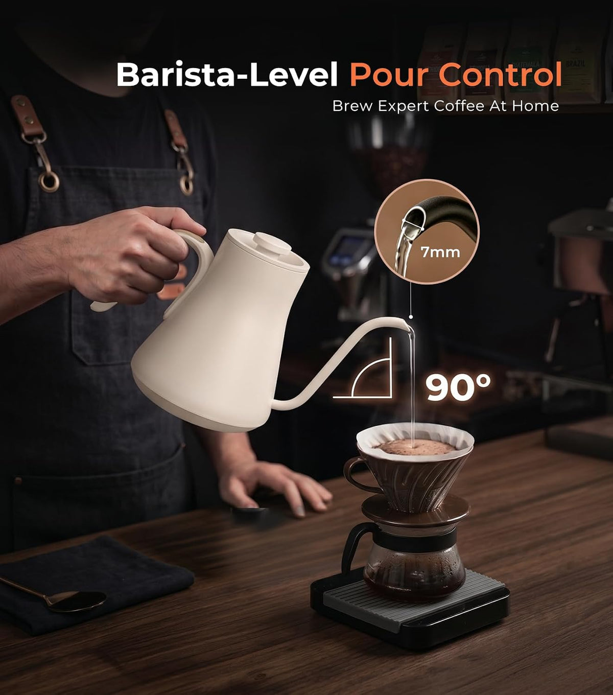 Epeios Hervidor eléctrico de cuello de cisne ± 1 ° F Control de temperatura