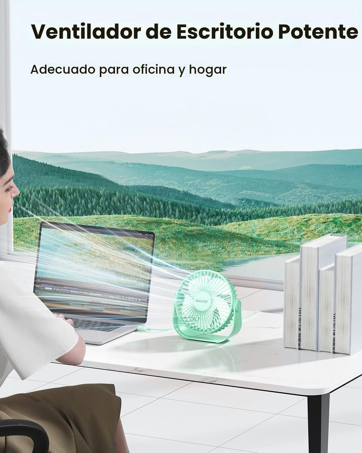 Gaiatop Ventilador de escritorio USB, ventilador de mesa personal p...