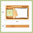 AtMini Bandeja de arena para el aula, bandeja de arena Montessori de madera con tapa para niños que escriben letras y números, imprescindible para el aula preescolar