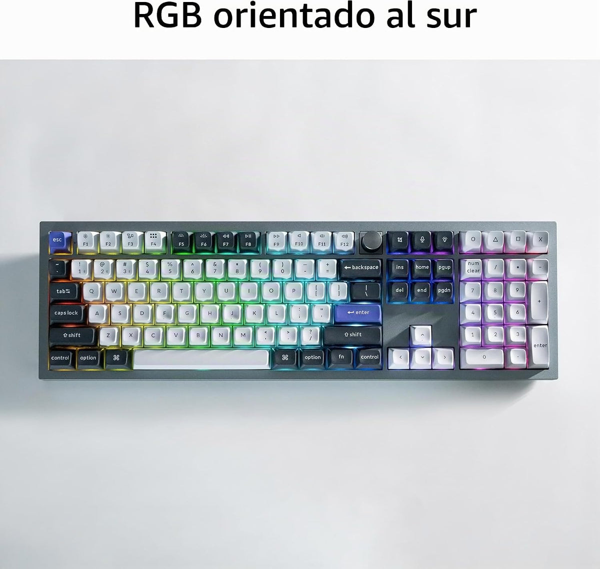 Keychron Q6 Pro Teclado mecánico inalámbrico Bluetooth de aluminio completo, perilla programable QMK/VIA de tamaño completo, botón programable KSA de doble disparo PBT Keycap Interruptor de plátano