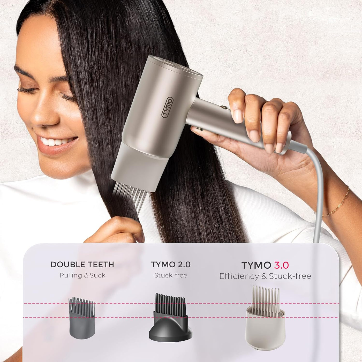 TYMO Secador de pelo difusor, secador de pelo iónico de 300 millone...