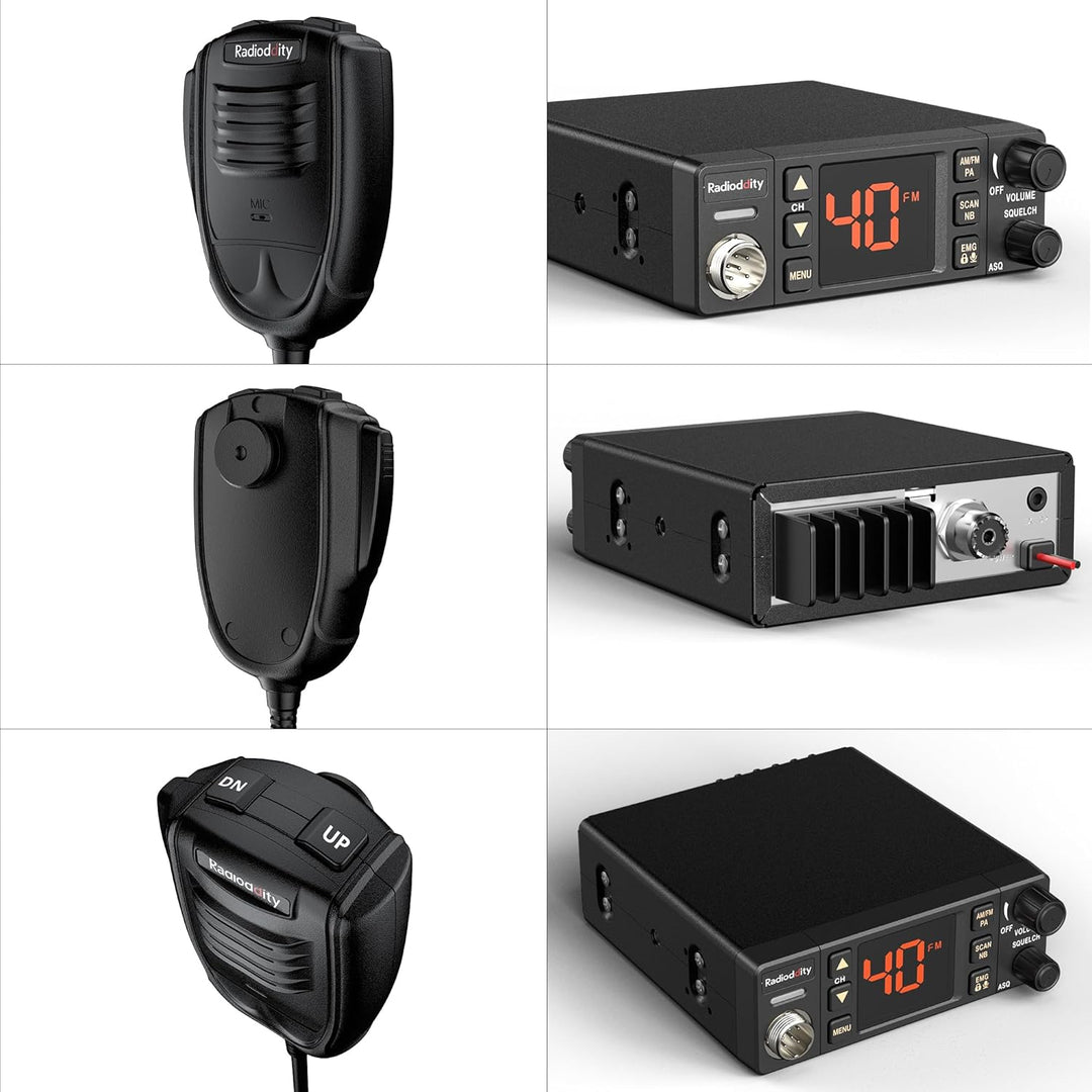 Radioddity Radio CB-606 PRO CB transceptor móvil AM/FM/PA