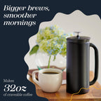 ESPRO P7 Prensa francesa, 32 onzas, negro mate, cafetera de acero