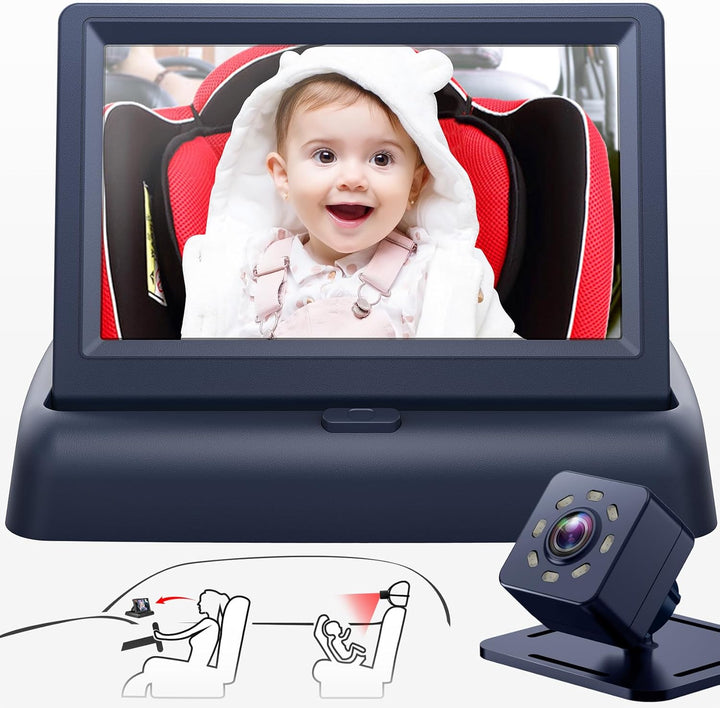 Espejo de coche para bebé con pantalla de función de visión nocturn...