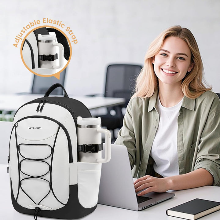 LOVEVOOK Mochila para hombre con bolsillo gigante para vaso, mochil...